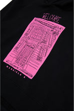 Carica l'immagine nel visualizzatore di Gallery, Felpa nera con cappuccio