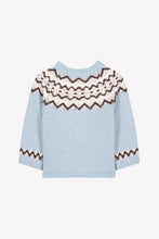Carica l'immagine nel visualizzatore di Gallery, Maglione azzurro in lana jacquard
