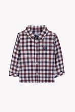 Carica l'immagine nel visualizzatore di Gallery, Camicia neonato madreperla in cotone a scacchi