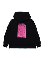 Carica l'immagine nel visualizzatore di Gallery, Felpa nera con cappuccio