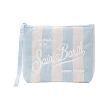 Carica l'immagine nel visualizzatore di Gallery, POCHETTE ALINE SOFT IN COTONE LINO CON STAMPA A RIGHE