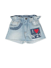 Carica l'immagine nel visualizzatore di Gallery, Nº21 Kids Shorts denim con applicazione