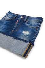 Carica l'immagine nel visualizzatore di Gallery, Gonna mini in denim con risvolto
