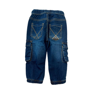 Jeans cargo con coulisse da neonato