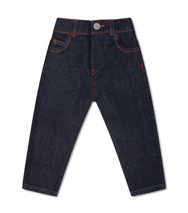 Jeans neonato con ricamo