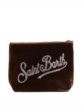 Carica l'immagine nel visualizzatore di Gallery, Pochette Aline in velluto con logo strass

