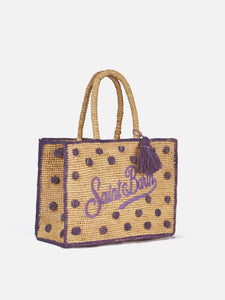 Borsa in raffia a pois