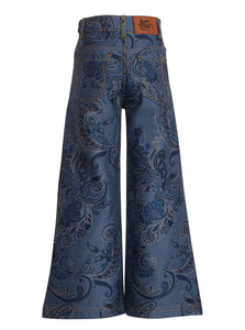 Pantalone in denim a gamba ampia