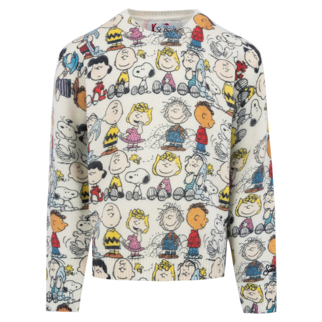 Maglione girocollo bianco da bambino Douglas con stampa della squadra Peanuts | SNOOPY PEANUTS SPECIAL EDITION