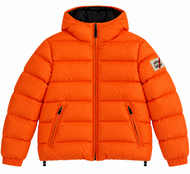 Giubbino bomber arancione con cappuccio