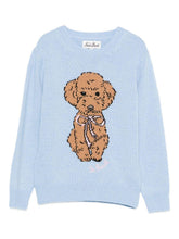 Carica l&#39;immagine nel visualizzatore di Gallery, Maglione azzurro poodle bow
