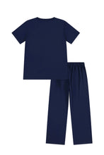 Carica l'immagine nel visualizzatore di Gallery, Set pigiama blu con pantalone lungo

