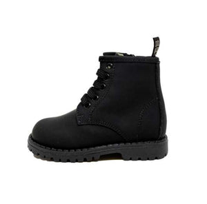 Stivali anfibi in pelle nera bambino