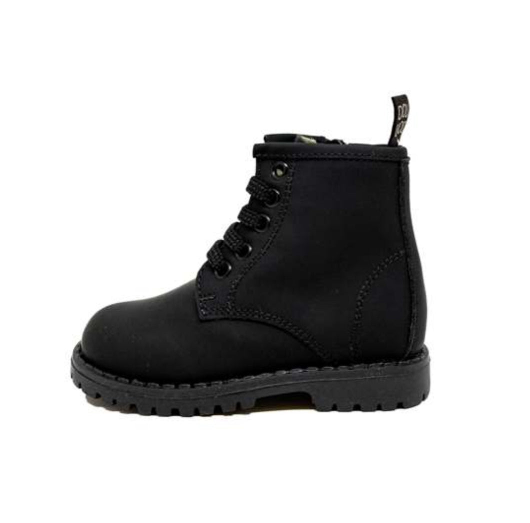 Stivali anfibi in pelle nera bambino