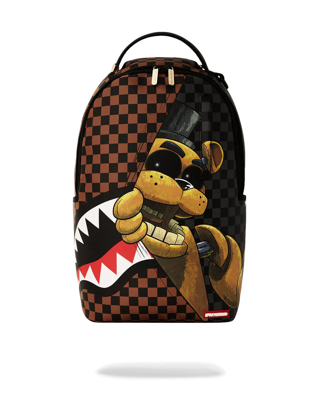 ZAINO SPRAYGROUND 5 NIGHTS AT FREDDYS SNEAK GOLDEN FREDDY DLXSV BACKPACK MARRONE