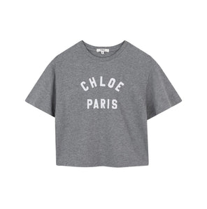 T-shirt cropped girocollo