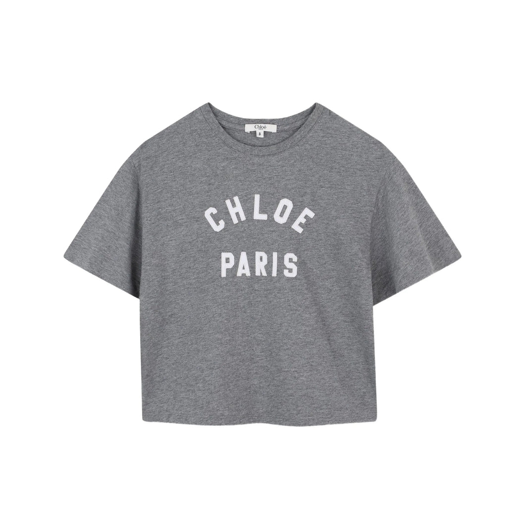 T-shirt cropped girocollo