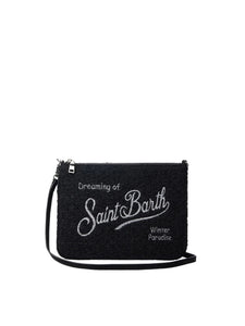 MC2 SAINT BARTH POCHETTE PARISIENNE IN TWEED NERA CON TRACOLLA