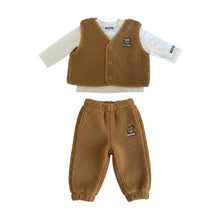 Carica l'immagine nel visualizzatore di Gallery, Completo due pezzi neonato in teddy con t-shirt
