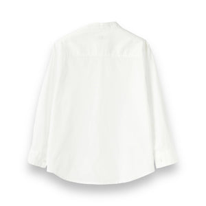 Camicia alla coreana in popeline bianco