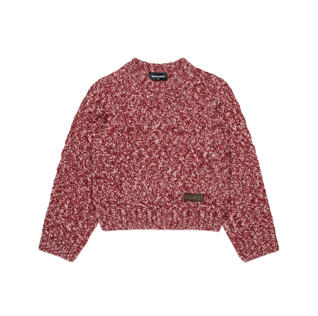 Maglione con lavorazione intrecciata