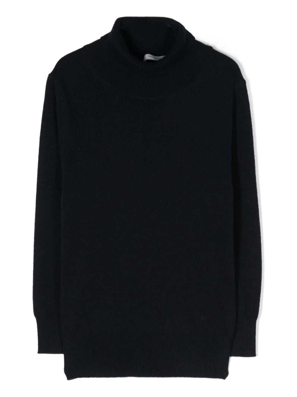 Maglione blu a collo alto