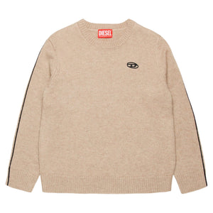 Maglione beige con logo Oval D