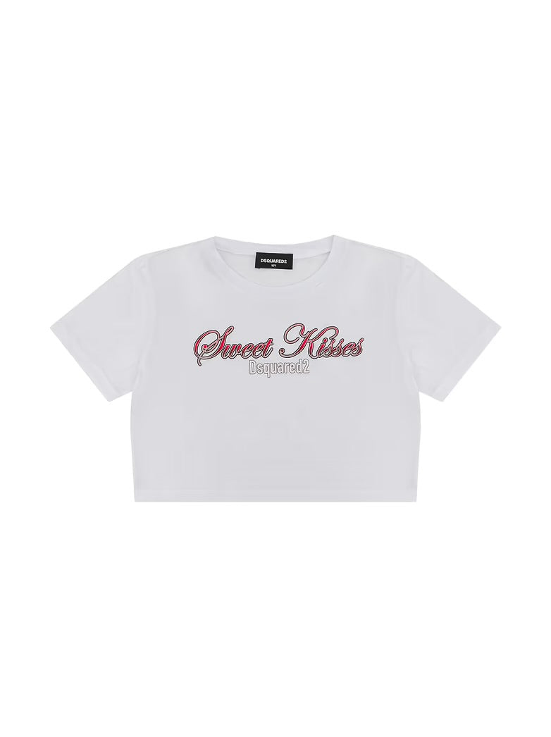 Top cropped con stampa