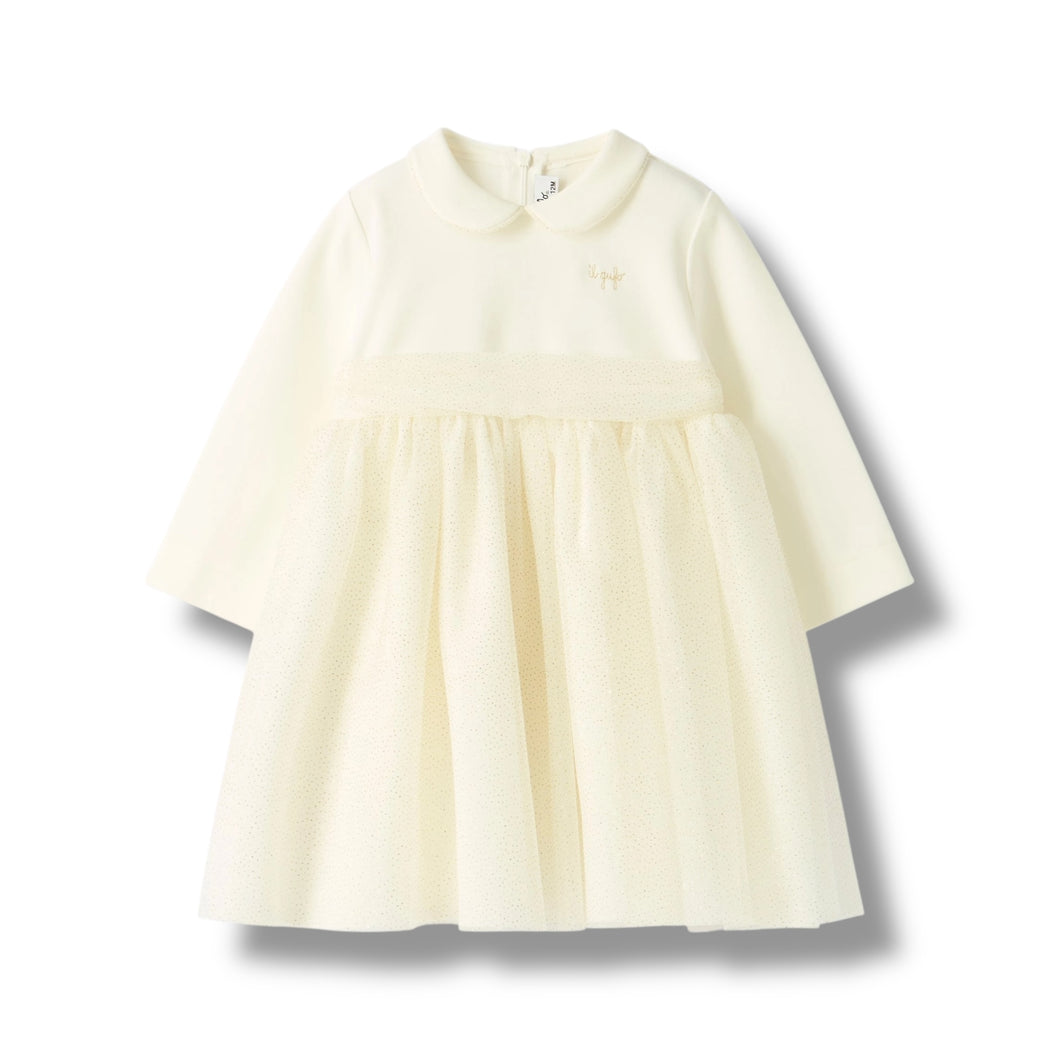 Abito in tulle con micro glitter