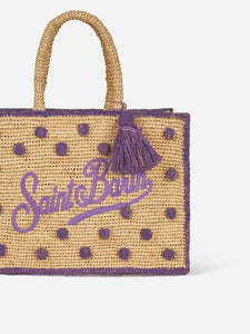 Borsa in raffia a pois