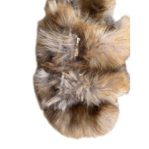Slippers birky in pelliccia marrone melange