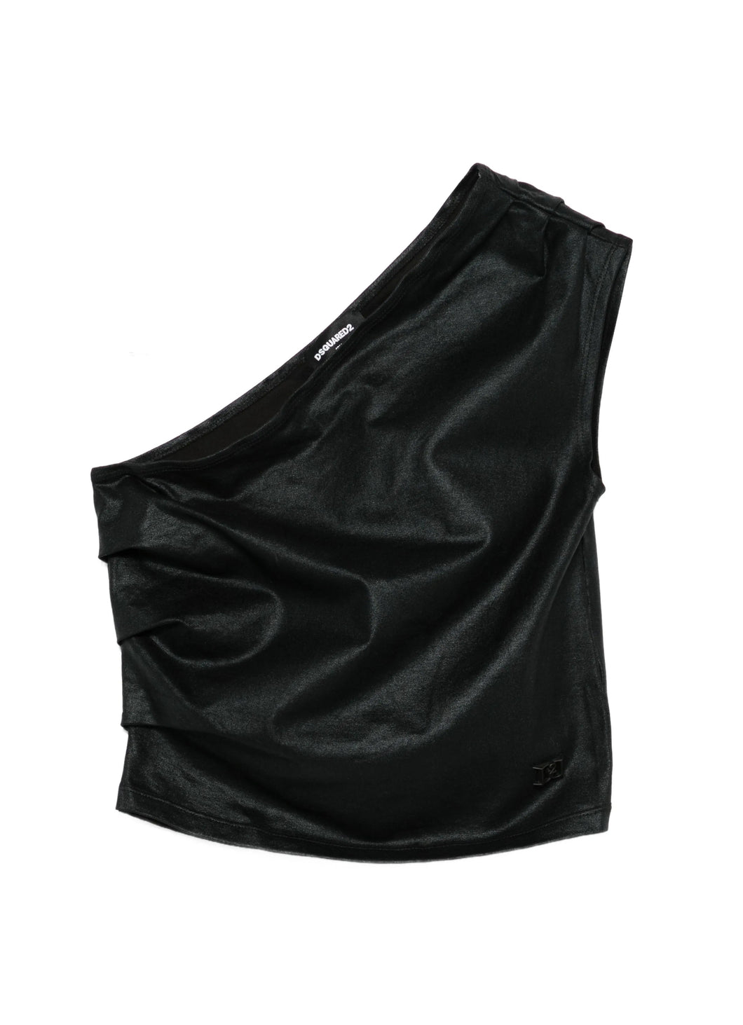 Top monospalla con arricciatura