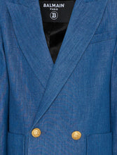 Carica l'immagine nel visualizzatore di Gallery, Blazer doppiopetto effetto denim
