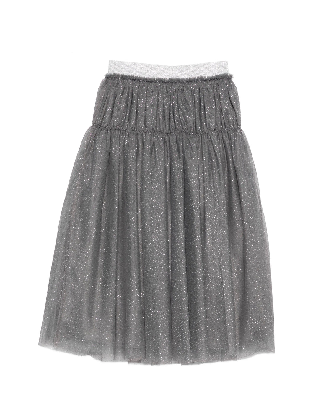 Gonna grigia in tulle con glitter