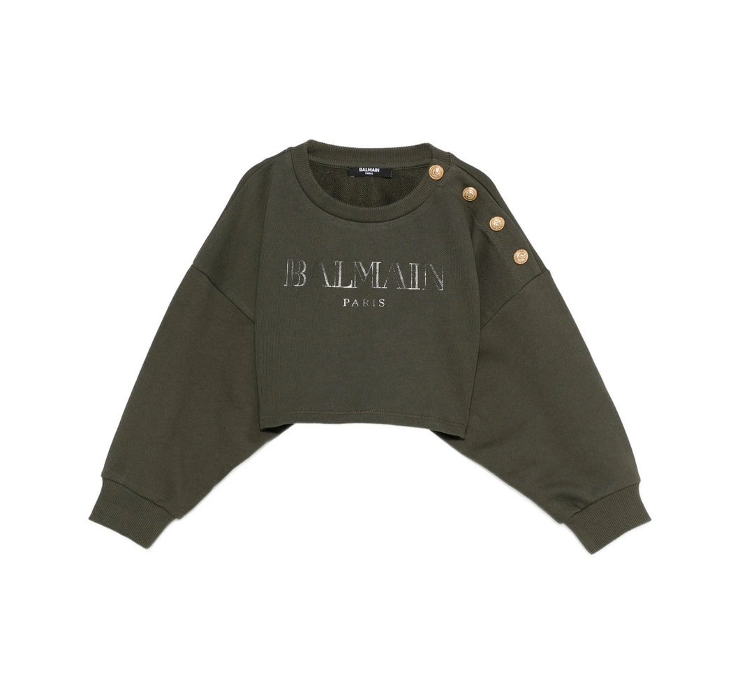 Felpa cropped con stampa
