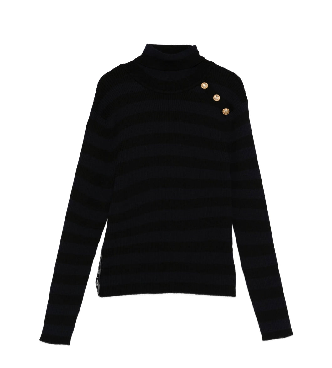 Maglia a righe con collo alto