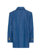 Carica l'immagine nel visualizzatore di Gallery, Blazer doppiopetto effetto denim
