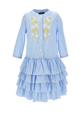 Carica l'immagine nel visualizzatore di Gallery, Abito a righe con ricami bacchettina soft
