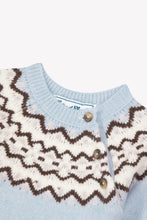 Carica l'immagine nel visualizzatore di Gallery, Maglione azzurro in lana jacquard
