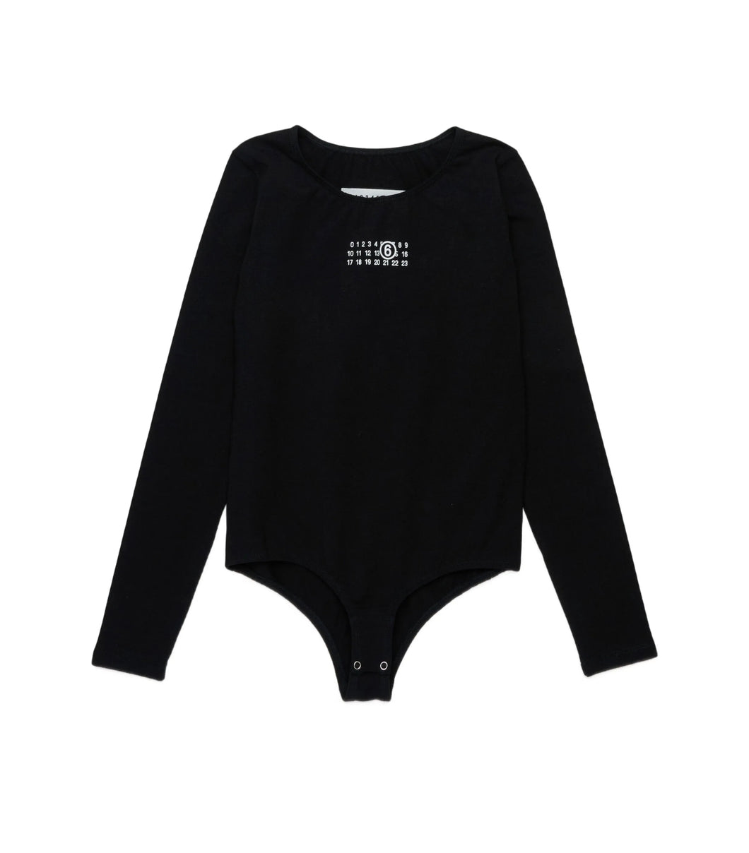 Body nero con stampa numbers