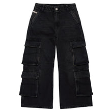 Carica l&#39;immagine nel visualizzatore di Gallery, Jeans straight nero - D-Sire Cargo
