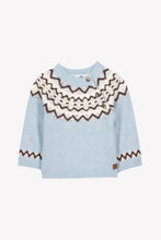 Carica l'immagine nel visualizzatore di Gallery, Maglione azzurro in lana jacquard
