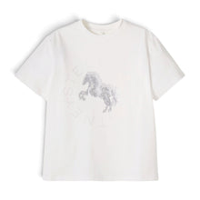 Carica l'immagine nel visualizzatore di Gallery, T-shirt girocollo con borchie argento
