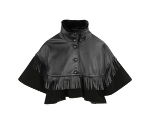 Giacca cropped in pelle