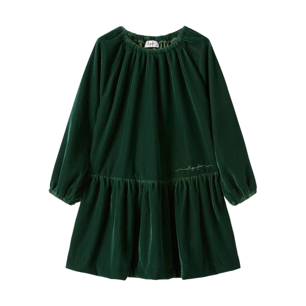 Abito svasato in velluto liscio