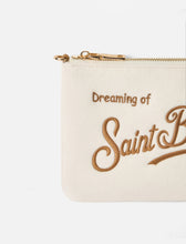 Carica l&#39;immagine nel visualizzatore di Gallery, Pouch bianca Mini Parisienne con ricamo Saint Barth
