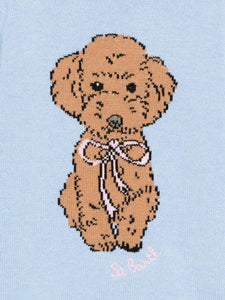 Maglione azzurro poodle bow