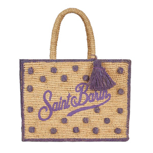 Borsa in raffia a pois