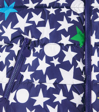 Carica l&#39;immagine nel visualizzatore di Gallery, Giubbino per bambina blu con motivo a stelle
