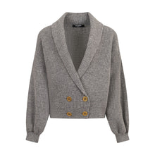 Carica l'immagine nel visualizzatore di Gallery, Cardigan knit grigio
